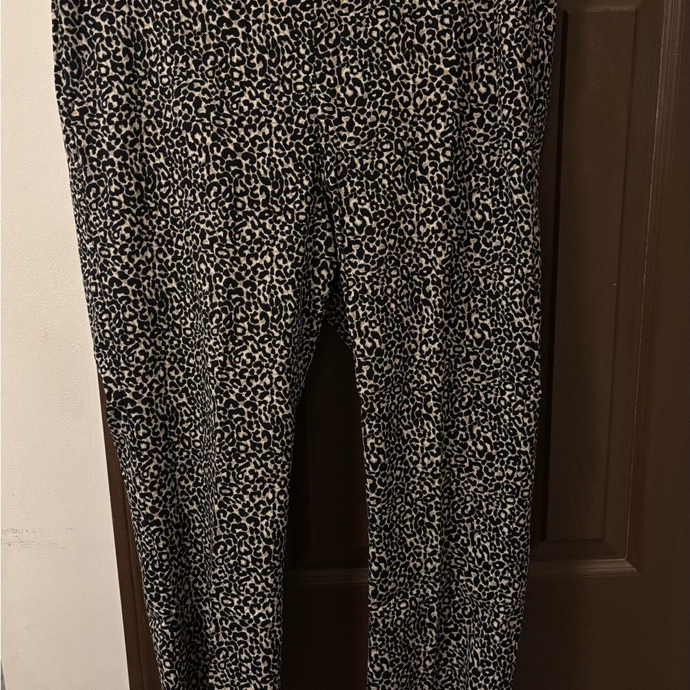 Rafaella Black and Cream Animal Print Pants